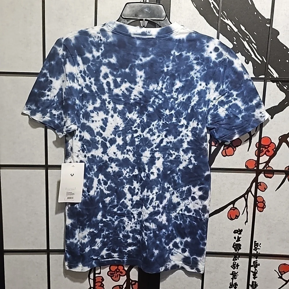 True Religion Tye Dye Blue‎ Silver Shirt Small New